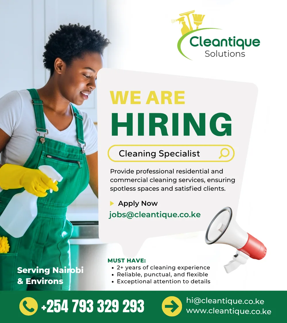 We are hiring: cleaning specialist