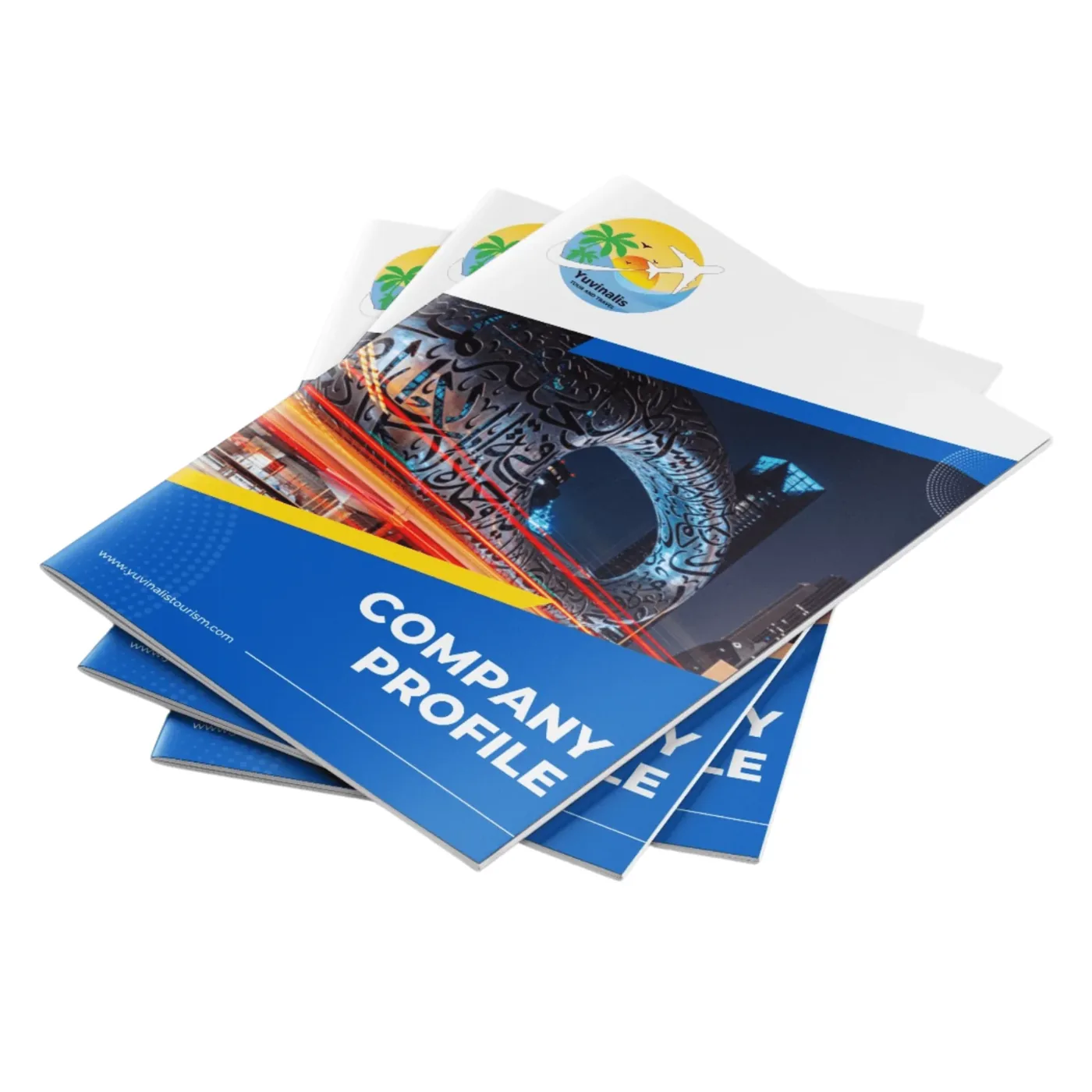 Blue corporate company profile covers