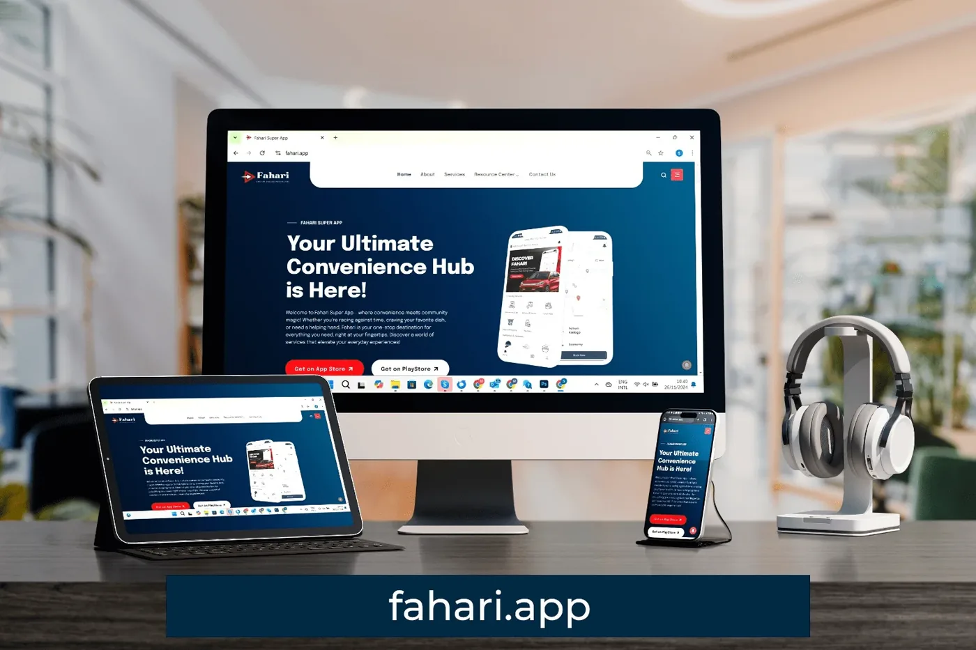 Fahari app website on desktop