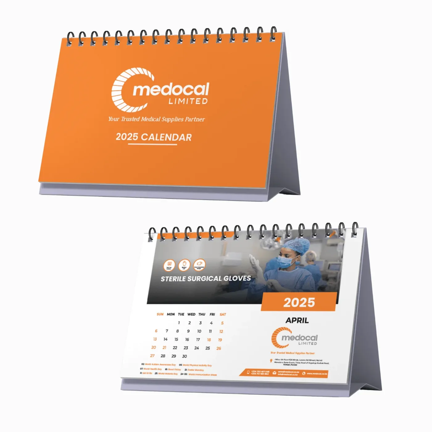 Medocal branded 2025 desk calendars
