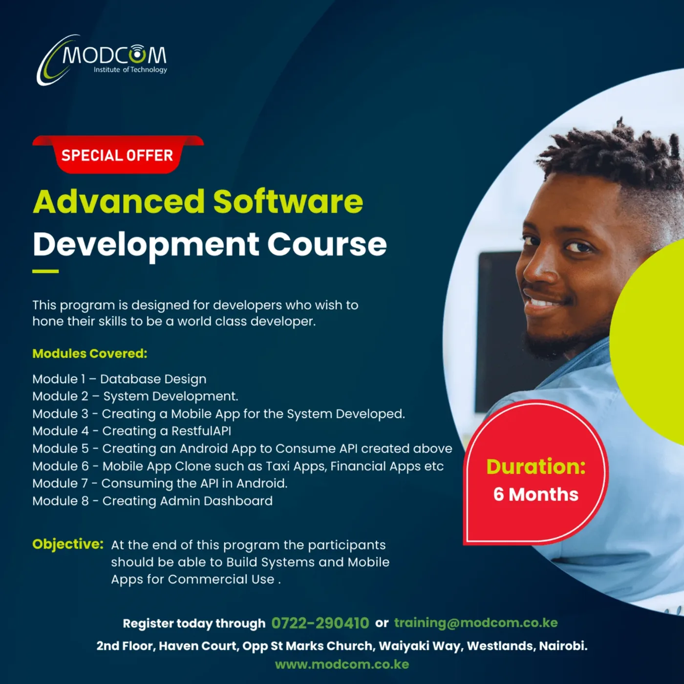 Advanced software development course poster