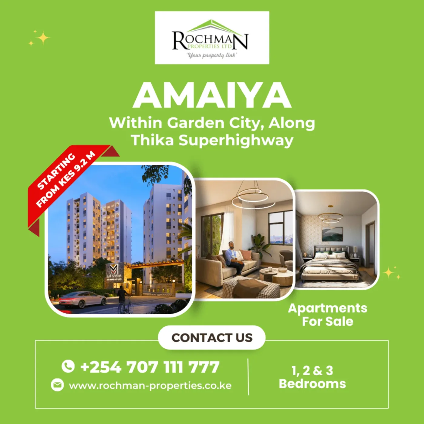 Amaiya apartments, Garden City, poster