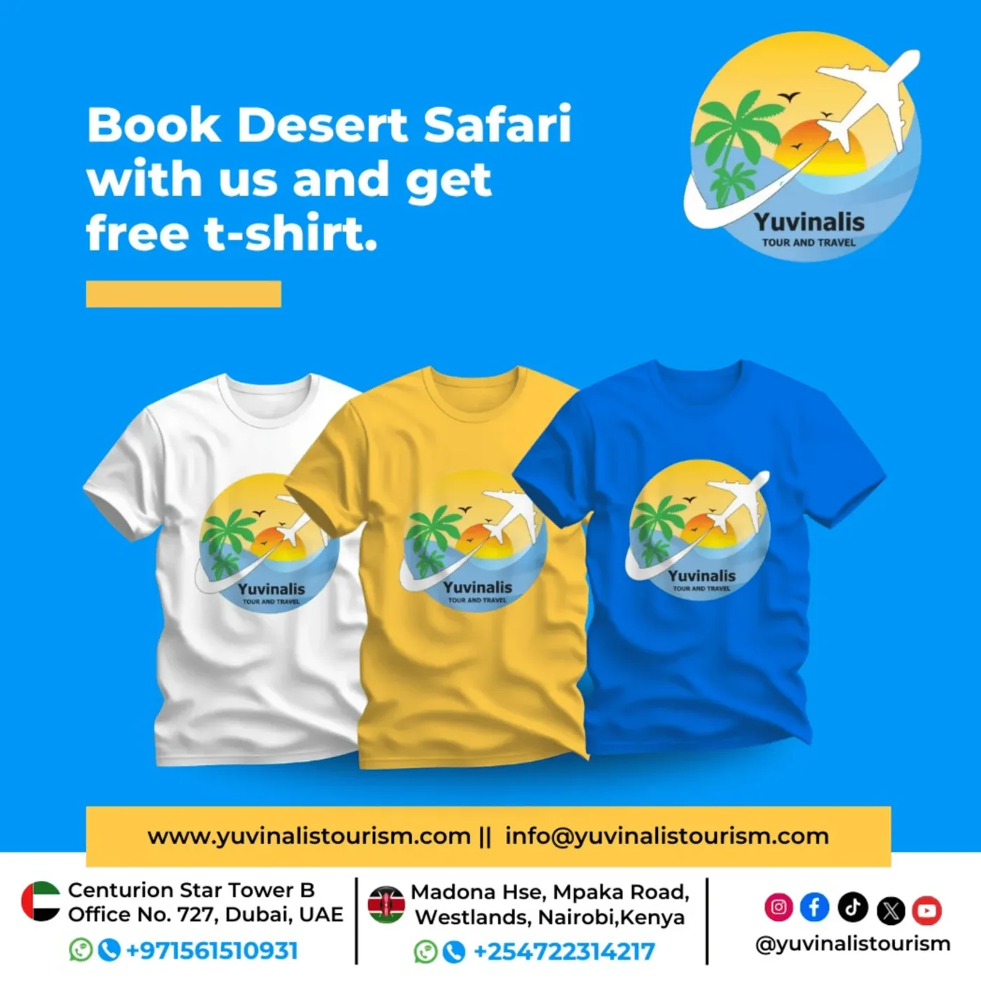 Desert safari promotion with free T-shirt