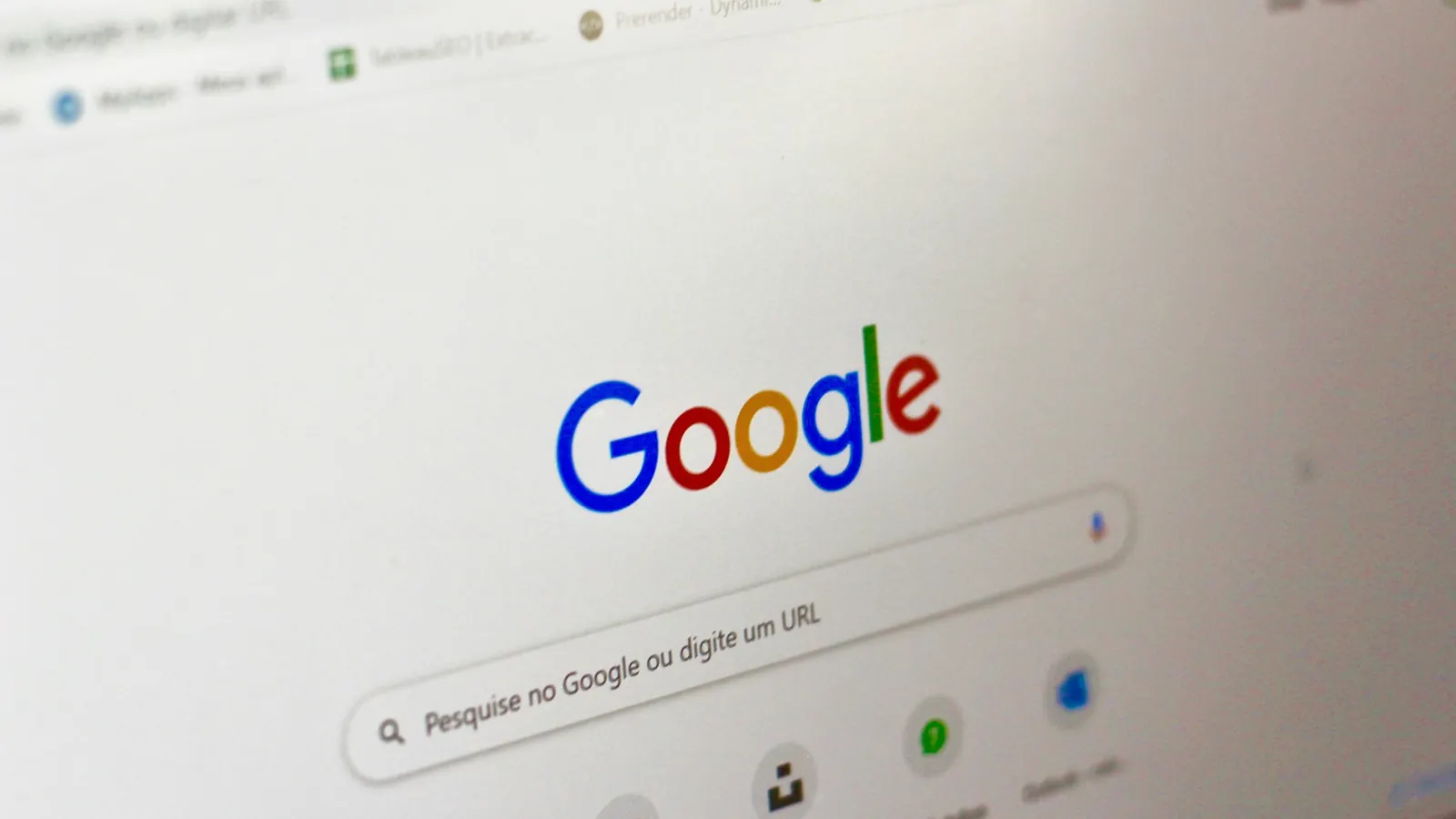 Google search page open on a computer screen
